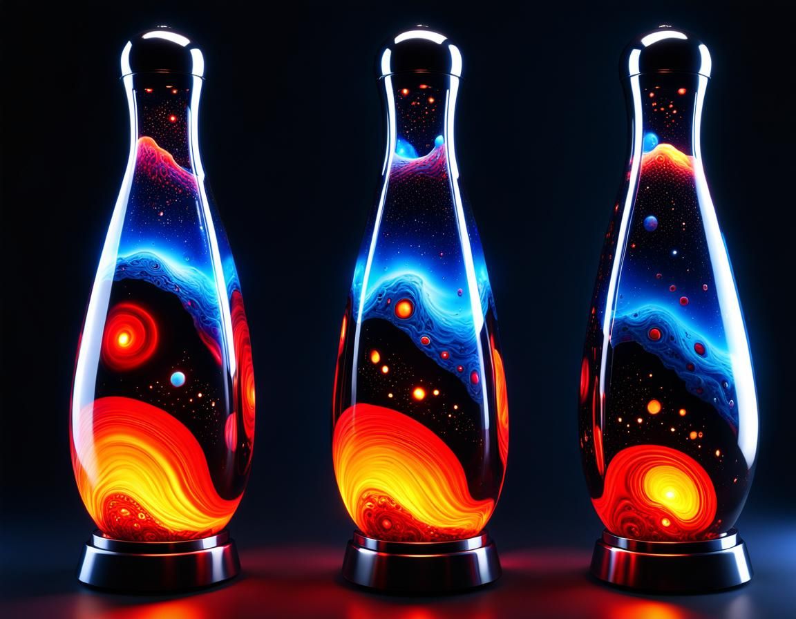 Cosmic Lava Lamp in Hyperrealistic Style