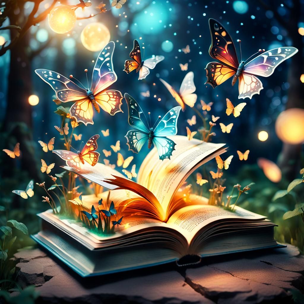 pop-up book with butterflies