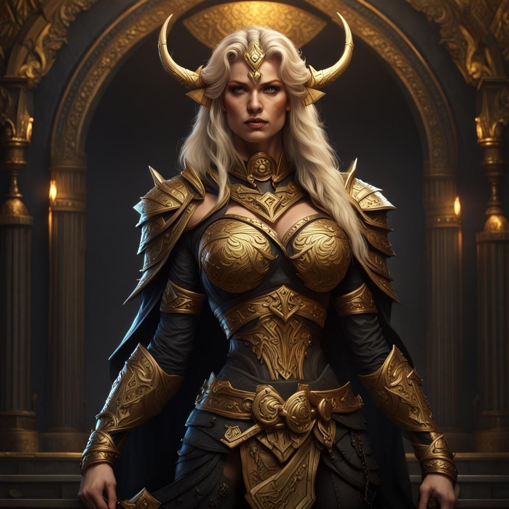 Hyperborean Norse Goddess in Dark Fantasy Style