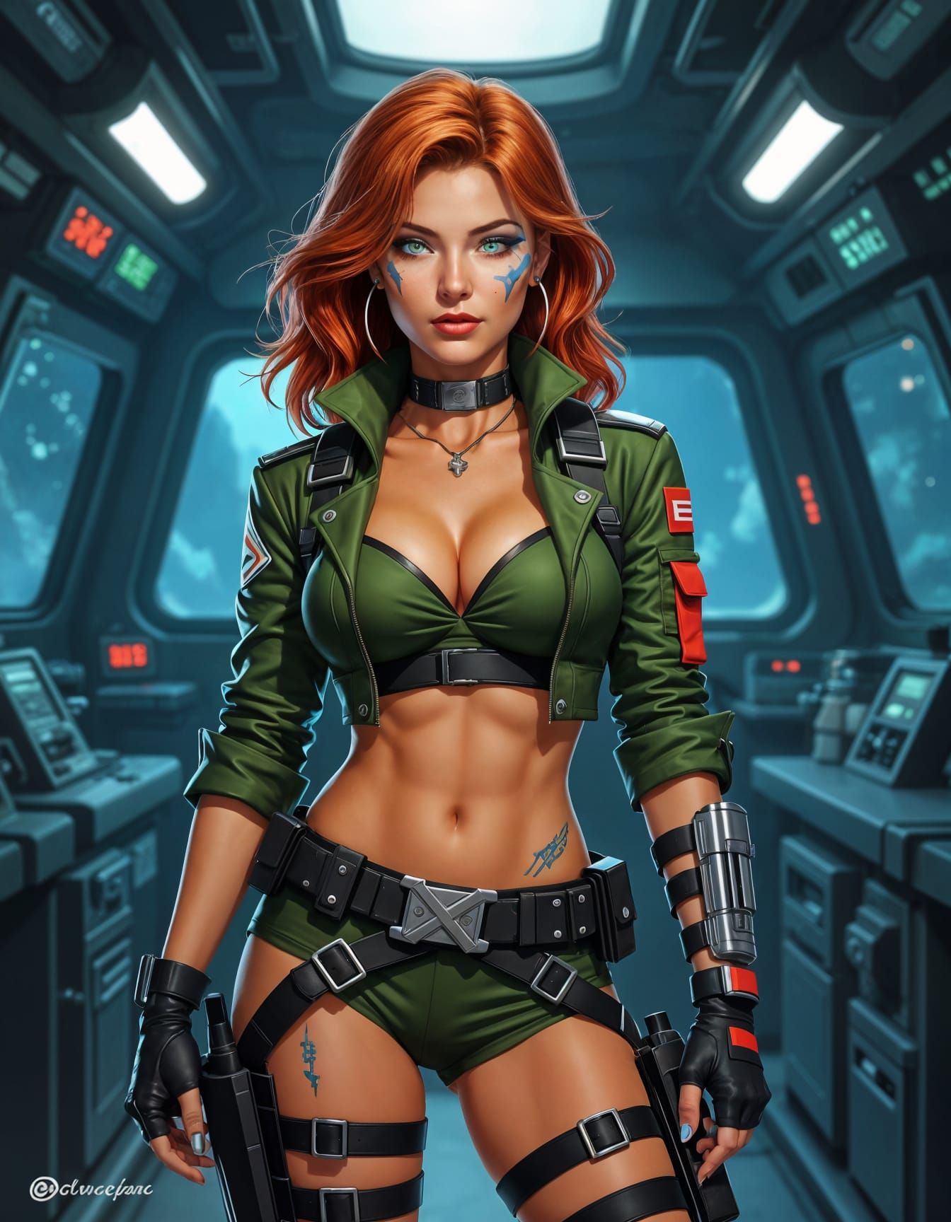 Space Opera Pirate Captain with Cybernetic Eyes