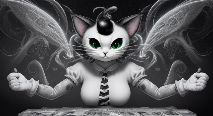 Funny Cartoon Cat in 1930s Animation Style