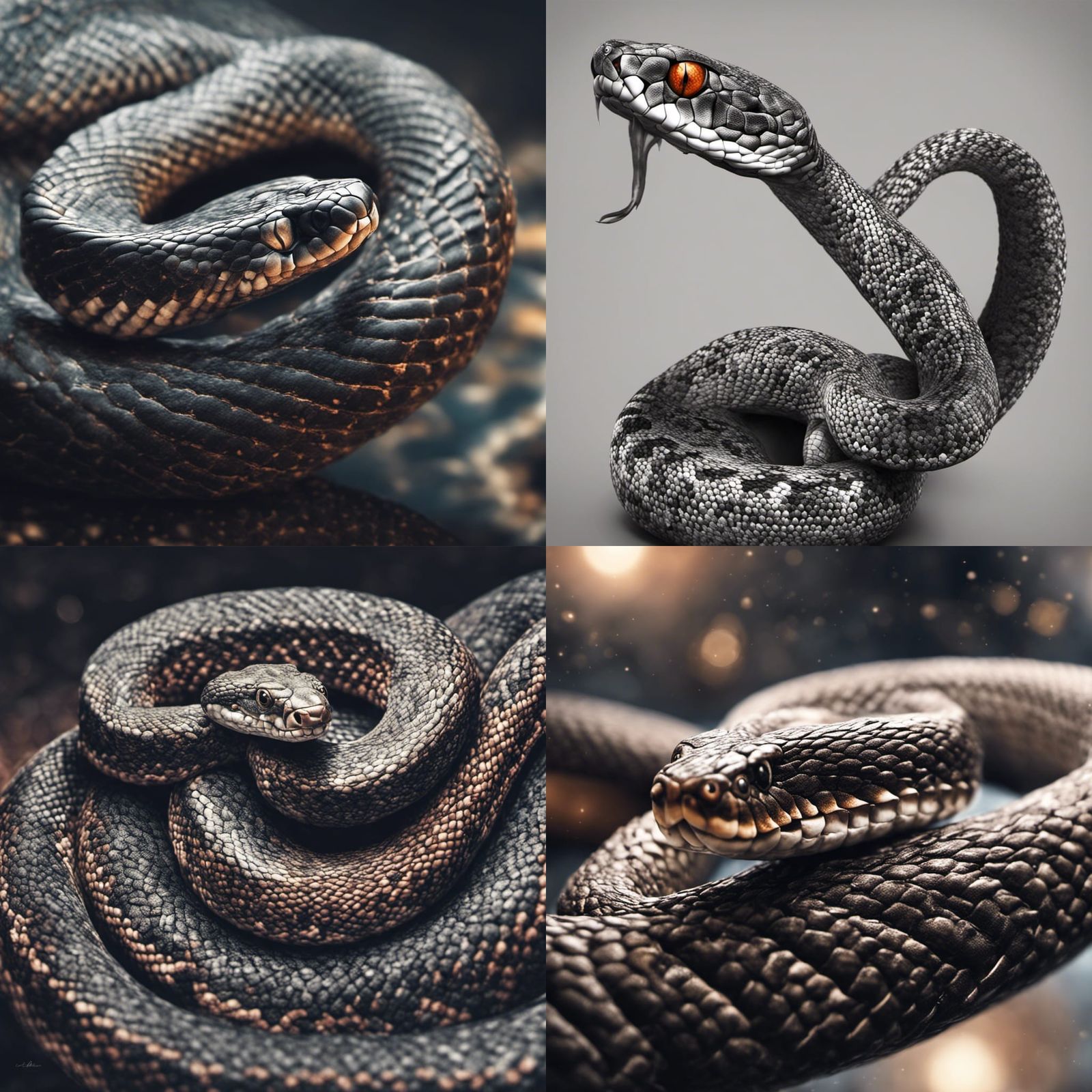 Detailed Dot Art Snake Image