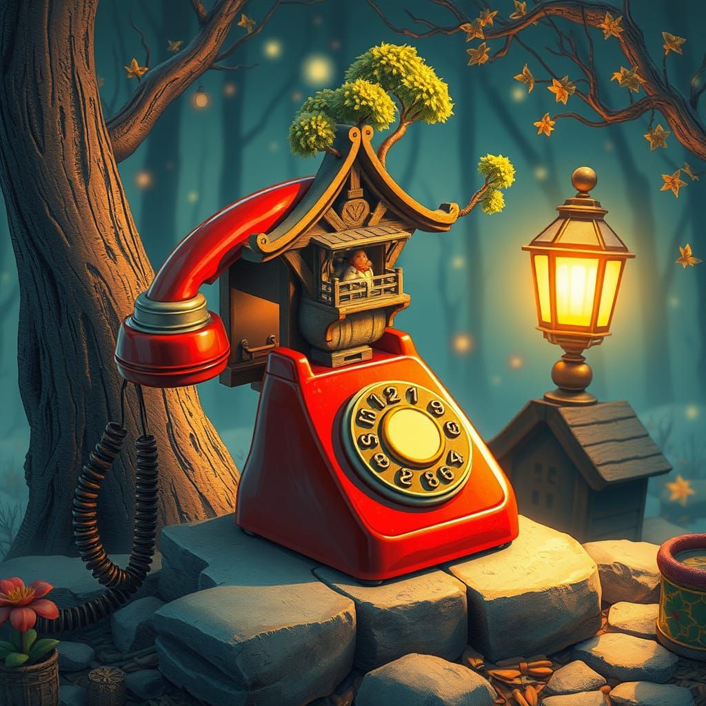 Money Tree Phone Booth in Miyazaki Style