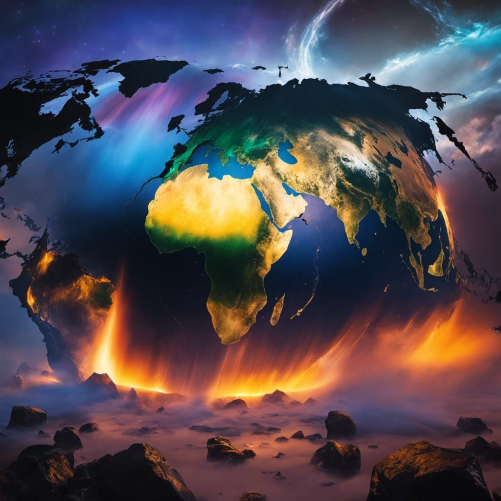 Polluted Earth: Oozing Oil and Cosmic Chains