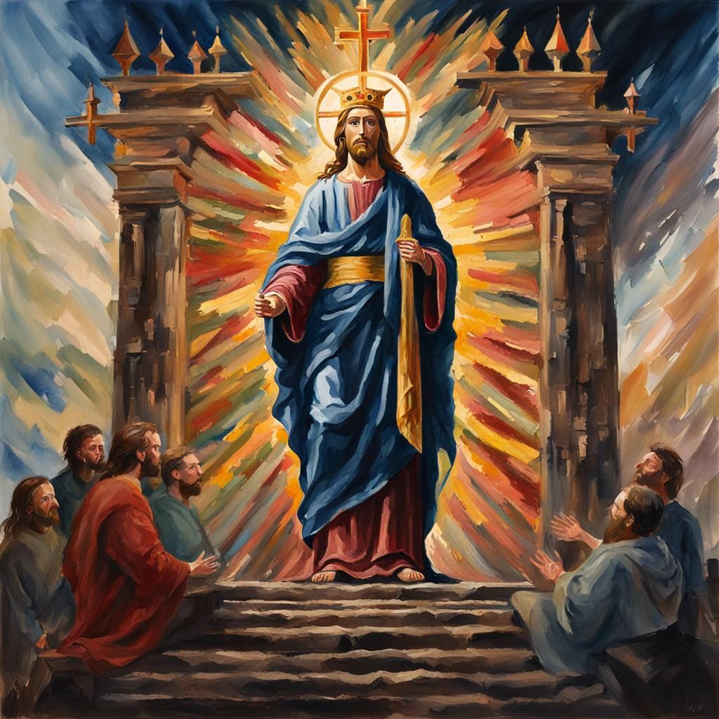 Christ is King in Gouache Style