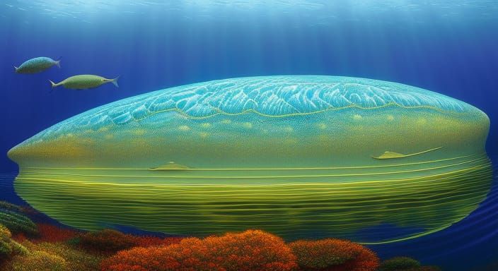 Surreal Submarine Hallucination in Ornate Pixar Style