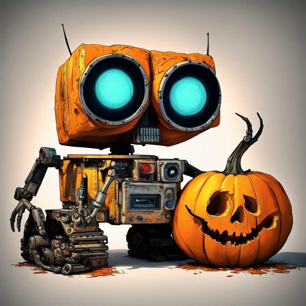 WALL E CELEBRATING HALLOWEEN