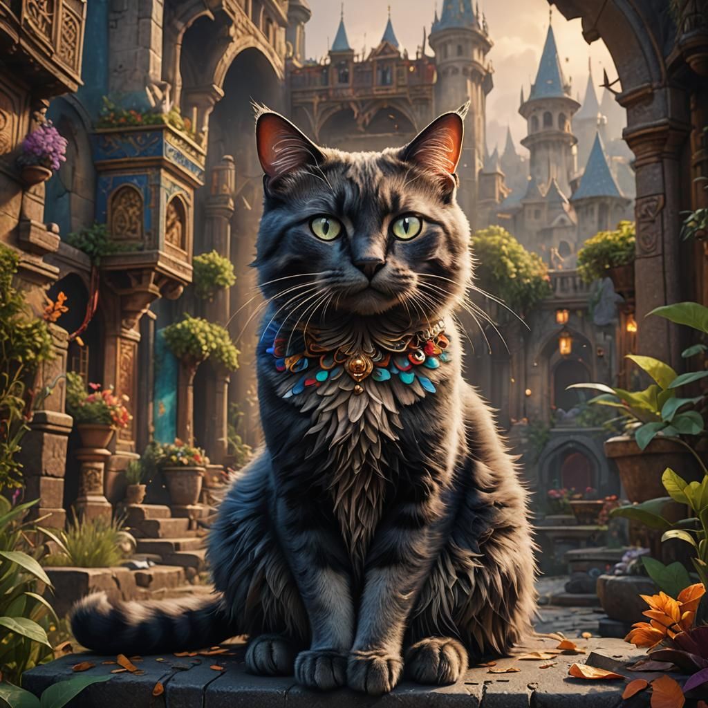 Detailed Siamese Cats Digital Painting