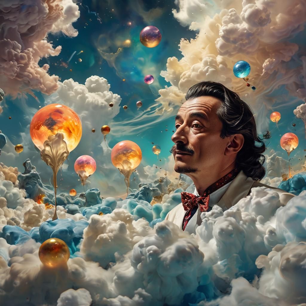 Surreal Dreamscape: Traveler in a Cosmic Landscape