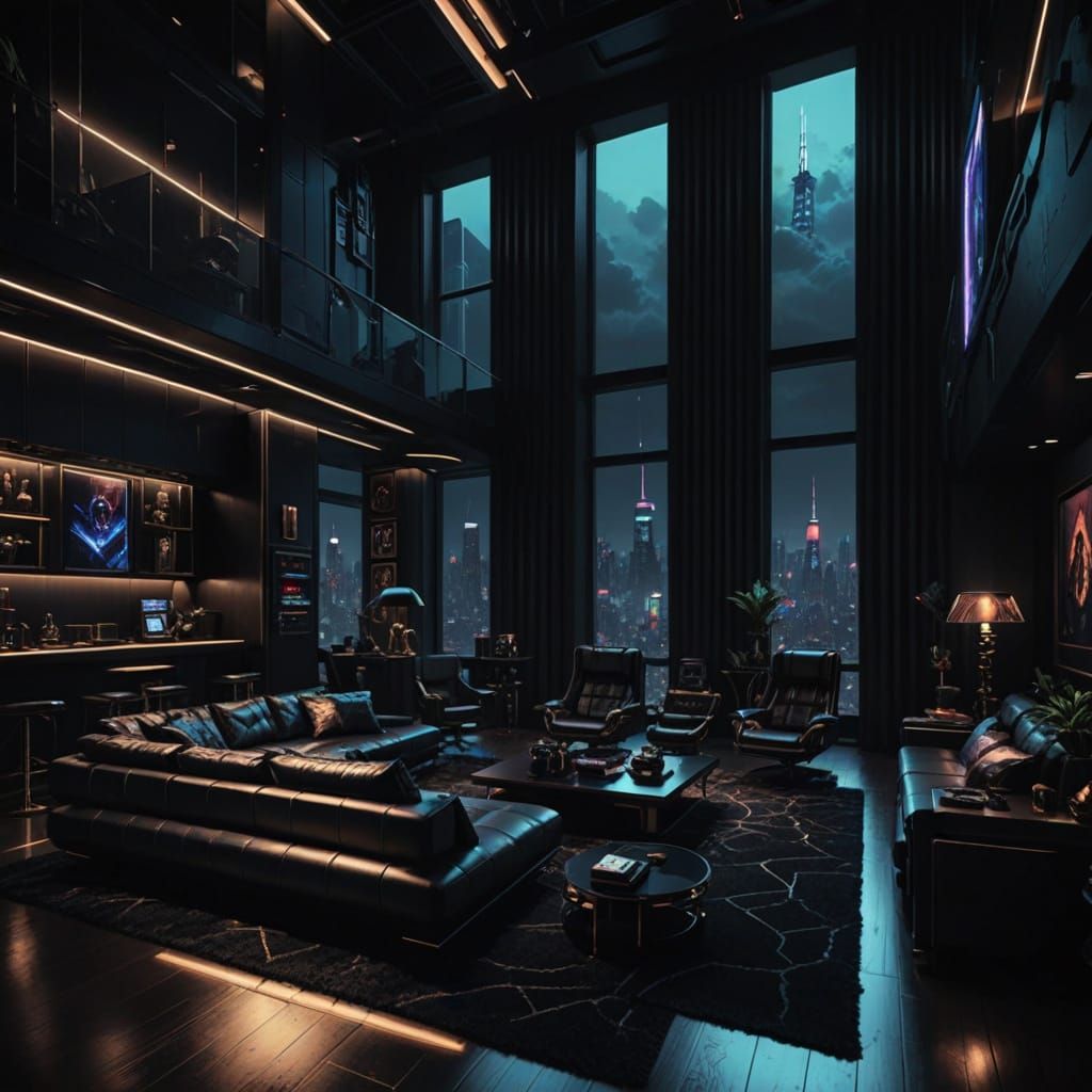 Cyberpunk Penthouse in Neon Tokyo
