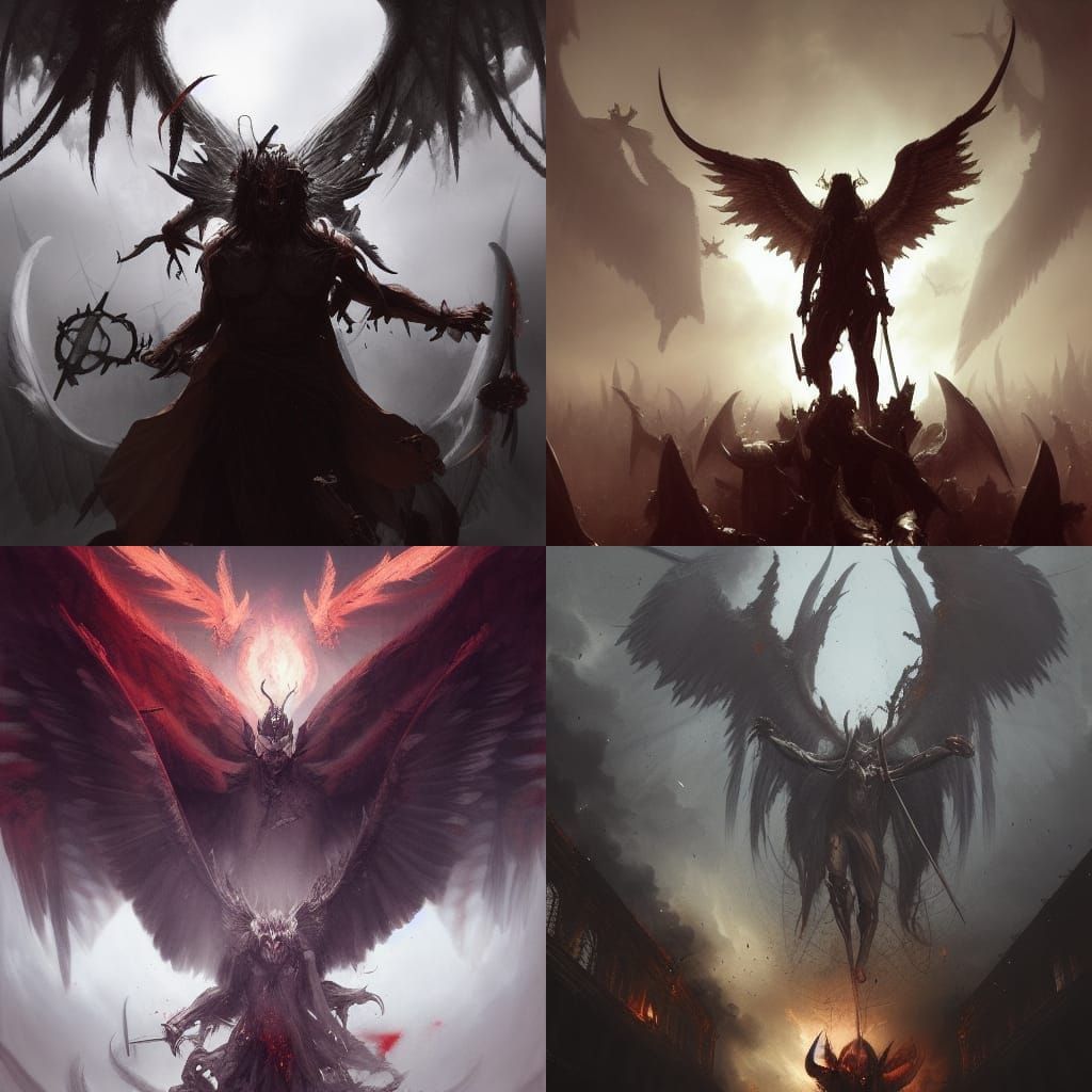 Epic Angel vs Demon War in Dark Fantasy Style