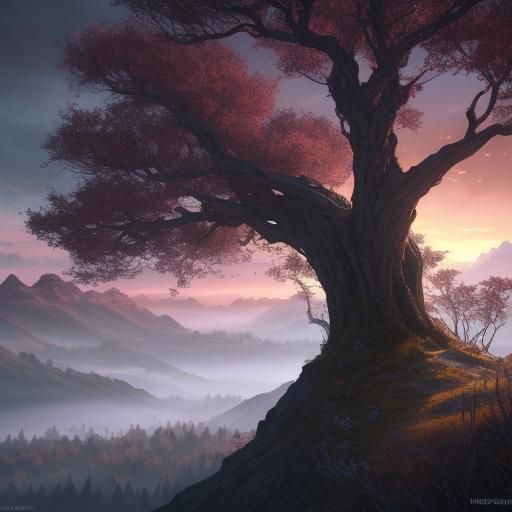 Summer Tree Bird, Complex contrast, HDR, Sharp, soft Cinematic Volumetric lighting, intricate details, stunning, masterp...