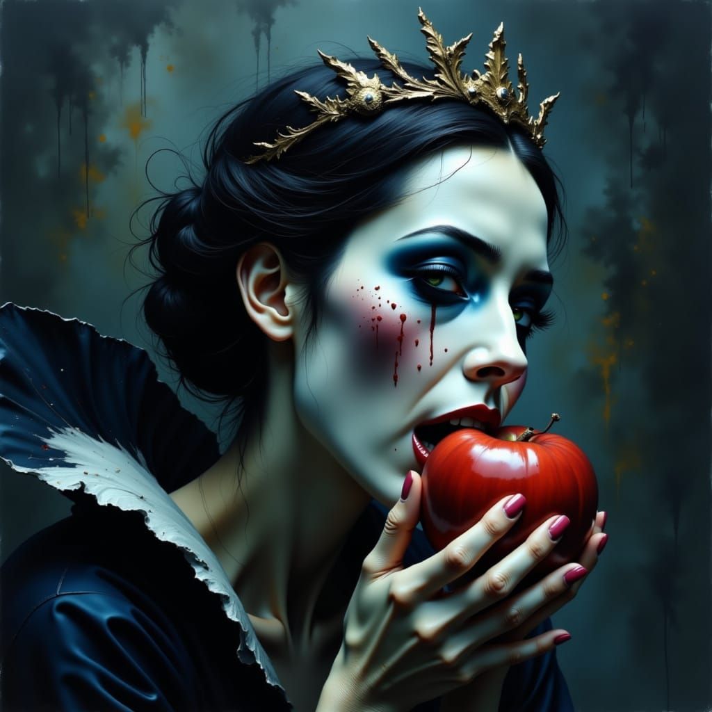 Dark Princess Snow White Bites Poison Apple