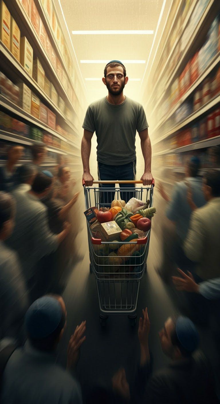 Heroic Man Stands Strong in Chaotic Supermarket