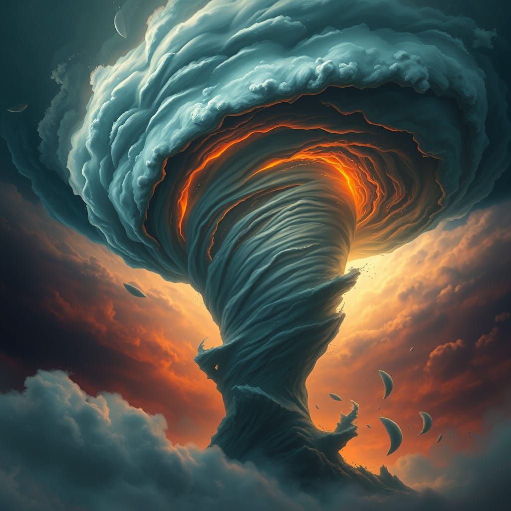 Epic Fantasy Tornado in Vibrant Colors