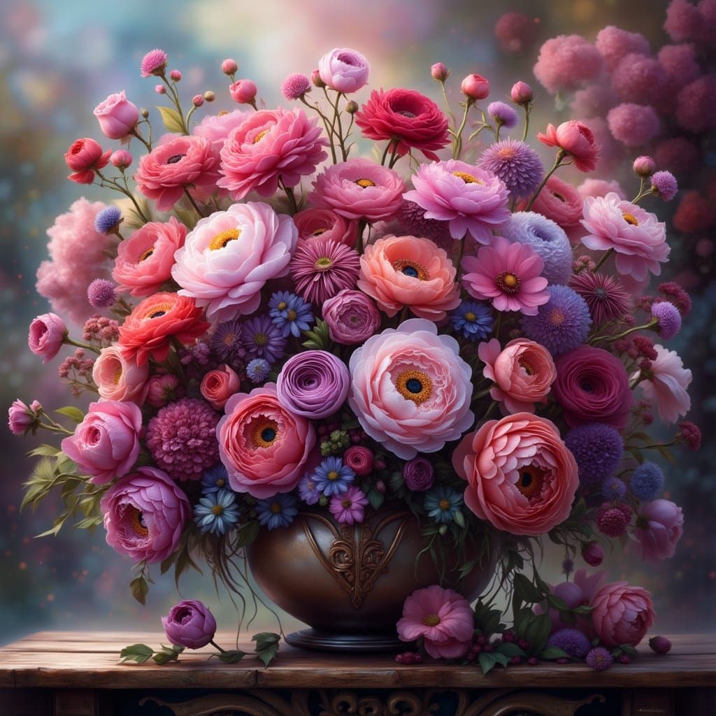 Vibrant Bridal Bouquet in a Rustic Garden Setting