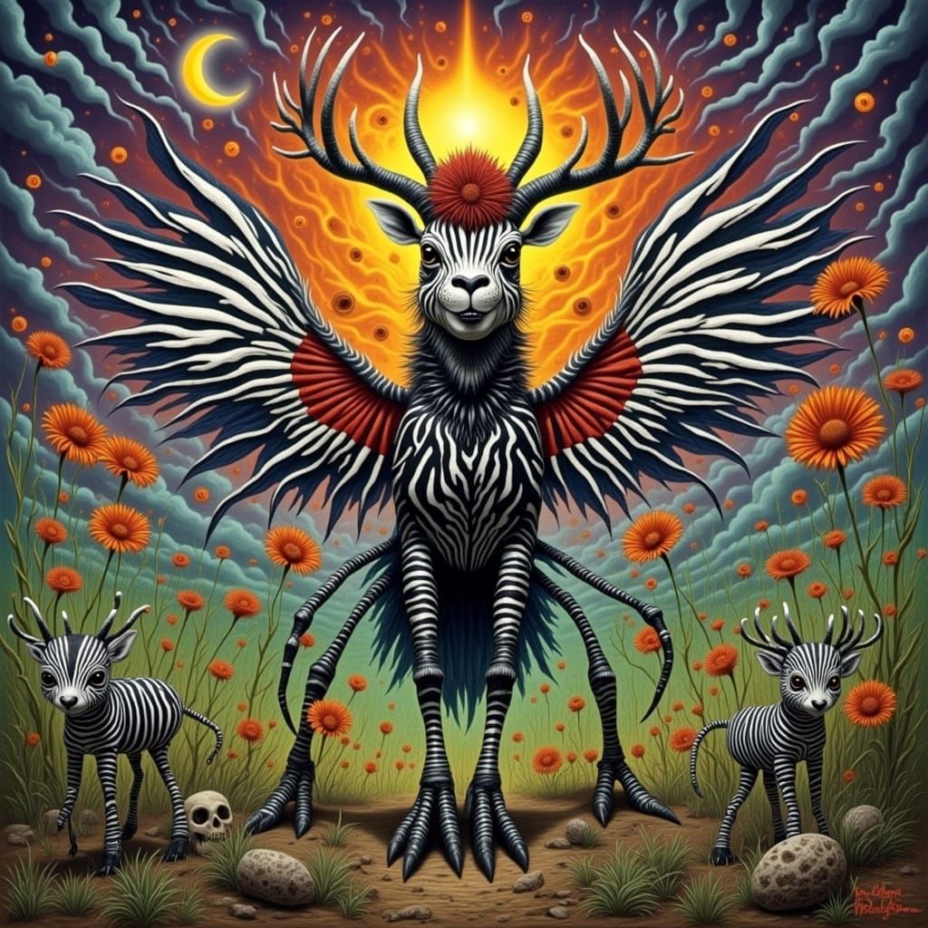 Striking ZebraPunk LoRA Style Visual