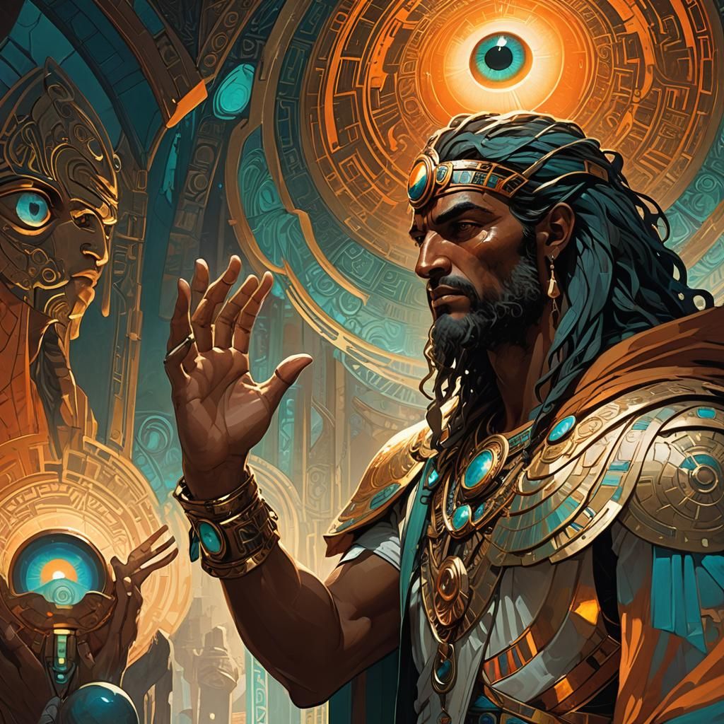 Seth Steals Horus' Eye: A Detailed Concept Art