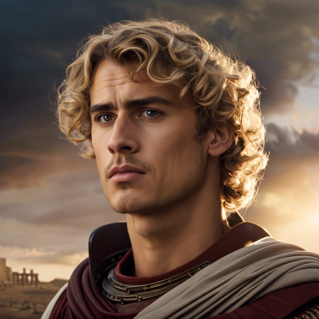 Greek God Teen in Olympus, Splash Art Style