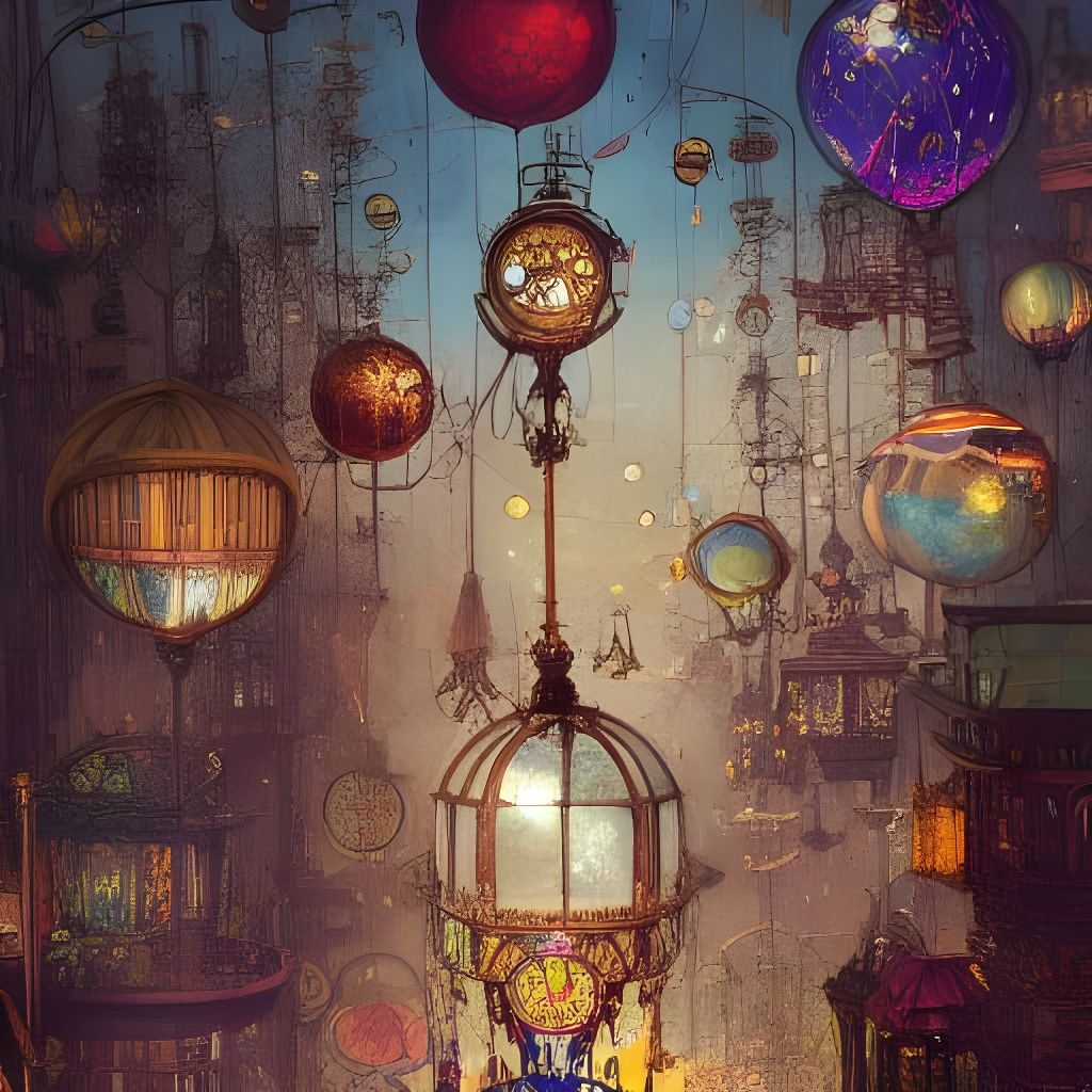 Steampunk Circus with Stained Glass Windows