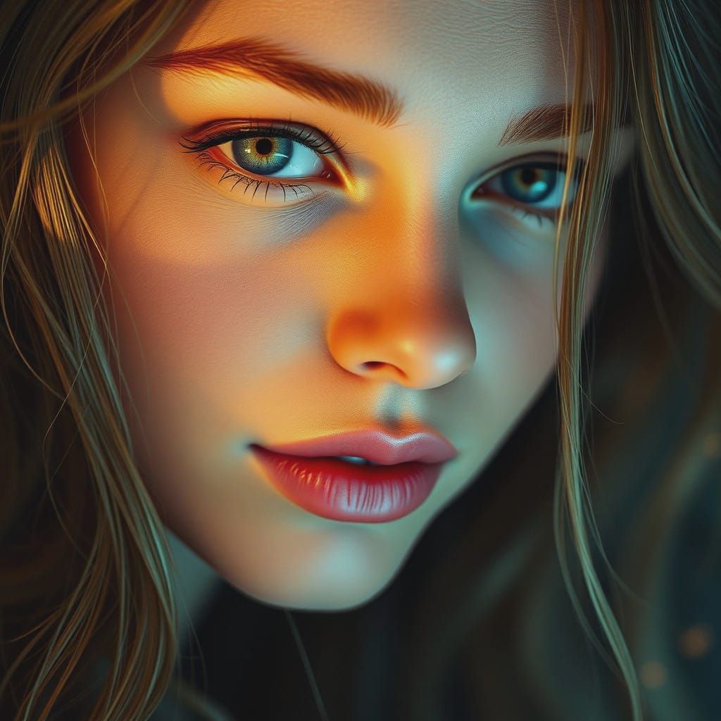 Romantic Portrait in Vibrant Triadic Colors