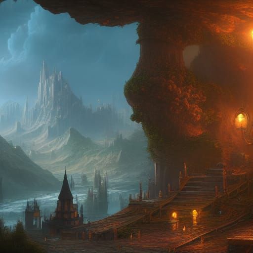 Fantastical Matte Painting in Deep Color