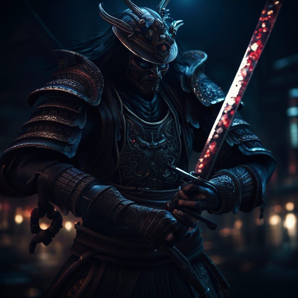 Evil Machine Samurai Warrior with Katana