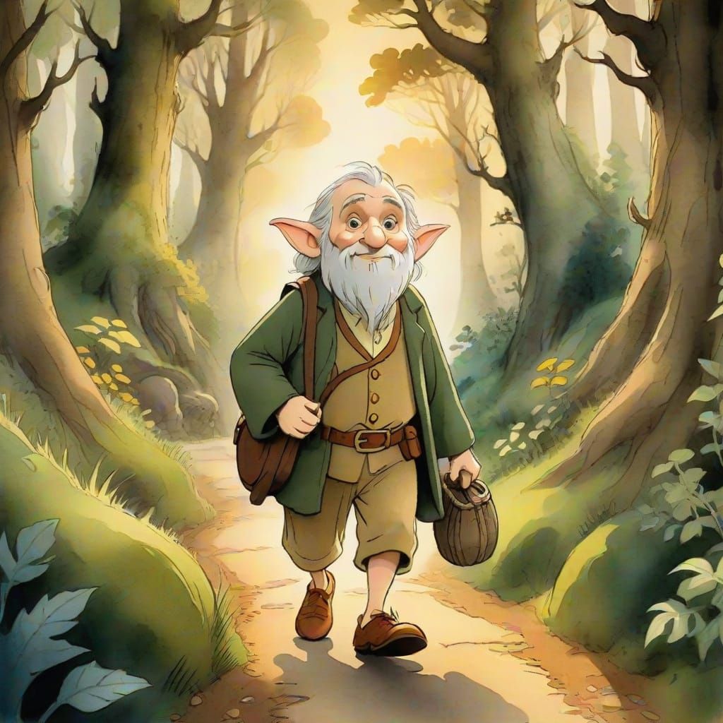 Hobbit in Forest, Rankin Bass Style