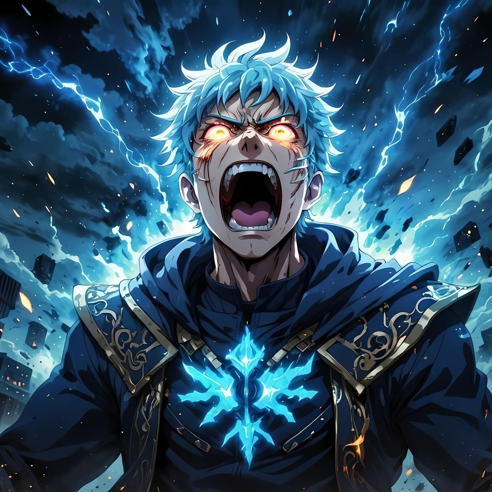 Anime Hero Unleashes Rage with Destructive Aura