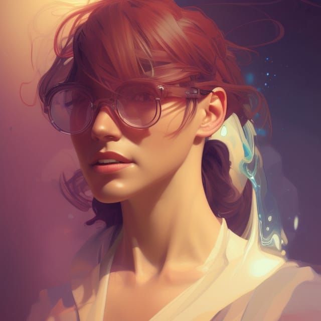 Woman Scientist Portrait in Hyperdetailed Style