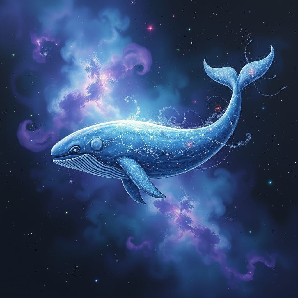 Celestial Whale Gliding Through Deep Space