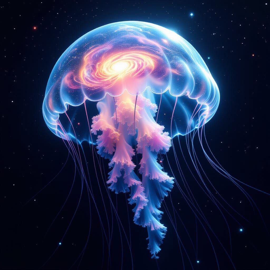 Cosmic Jellyfish Drifting Through Space