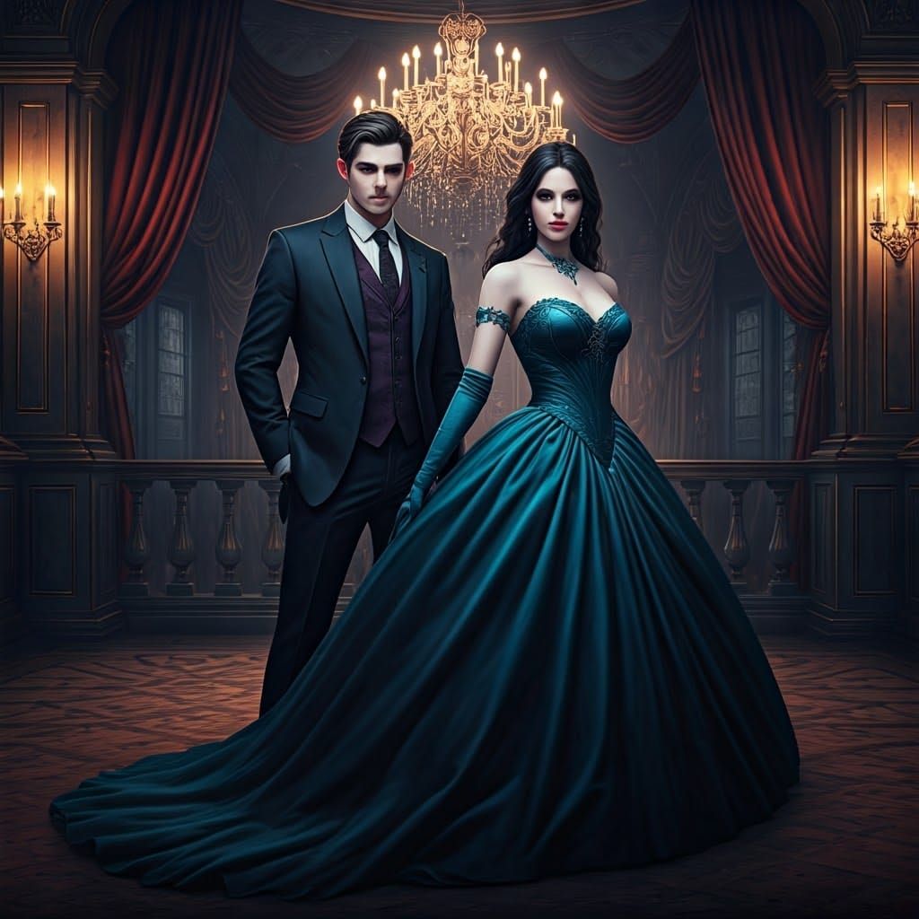 Elegant Vampires at Prom in Fantasy Style