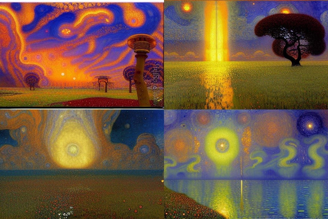 Radiant Post-War Sky: An Expressionist Oil Painting