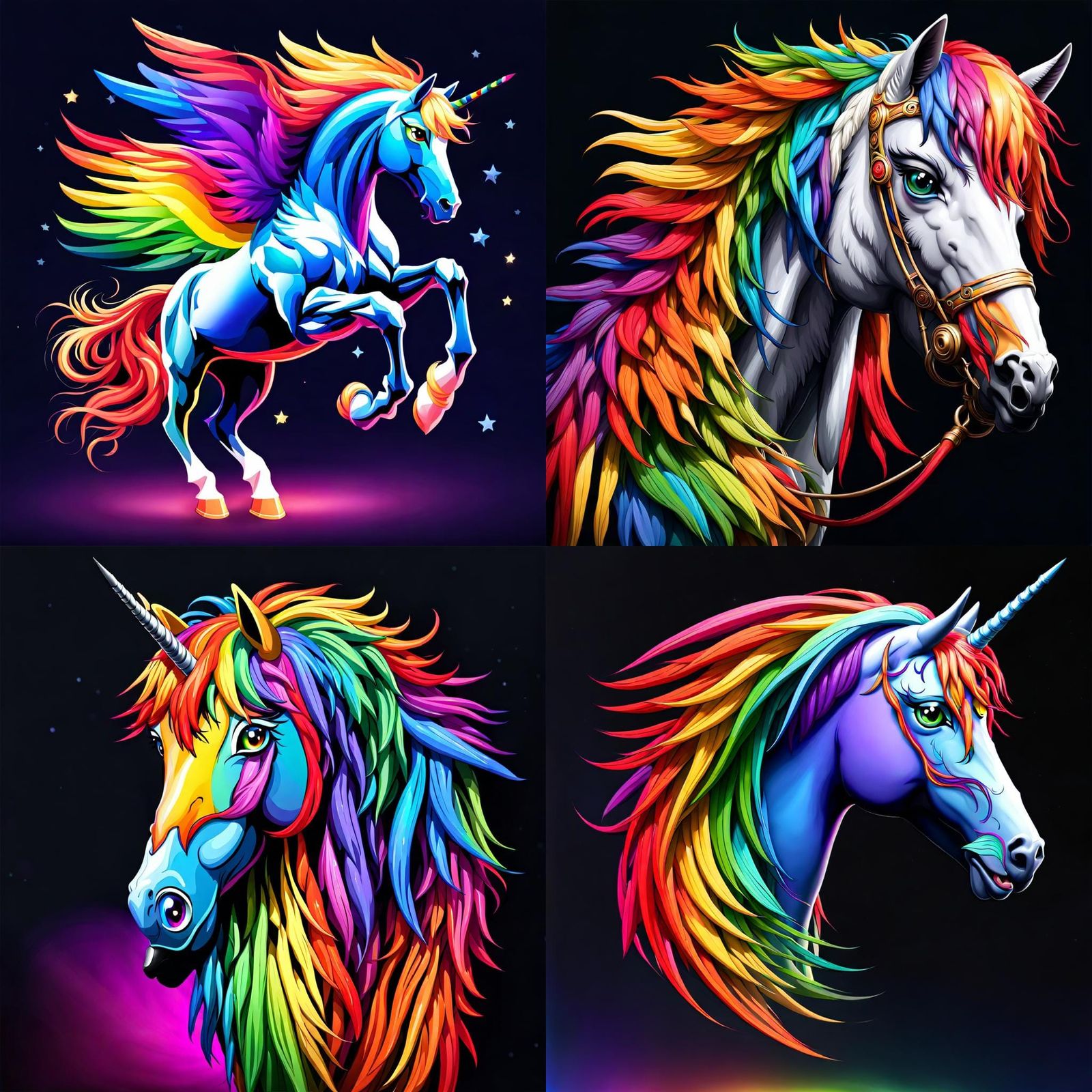Rainbow-Faced Pegasus: A Whimsical Creation