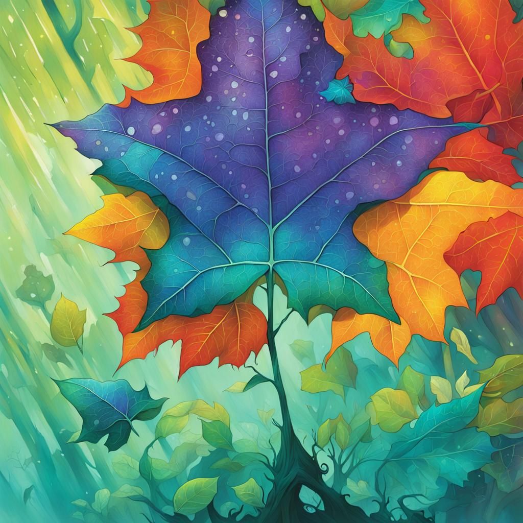 Psychedelic Leaf Art: Android Jones & Julie Dillon Style