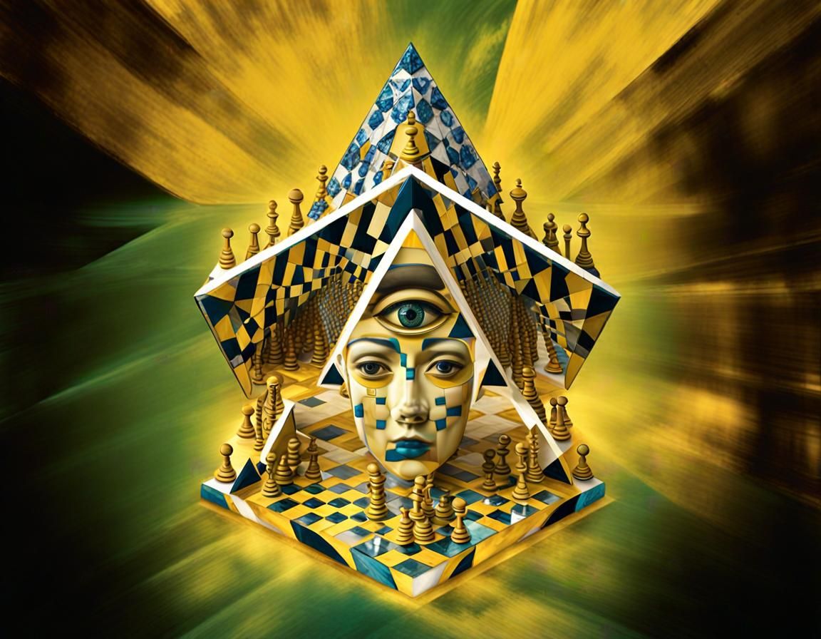 white cristal lakota native with pyramidal heads third eye d...