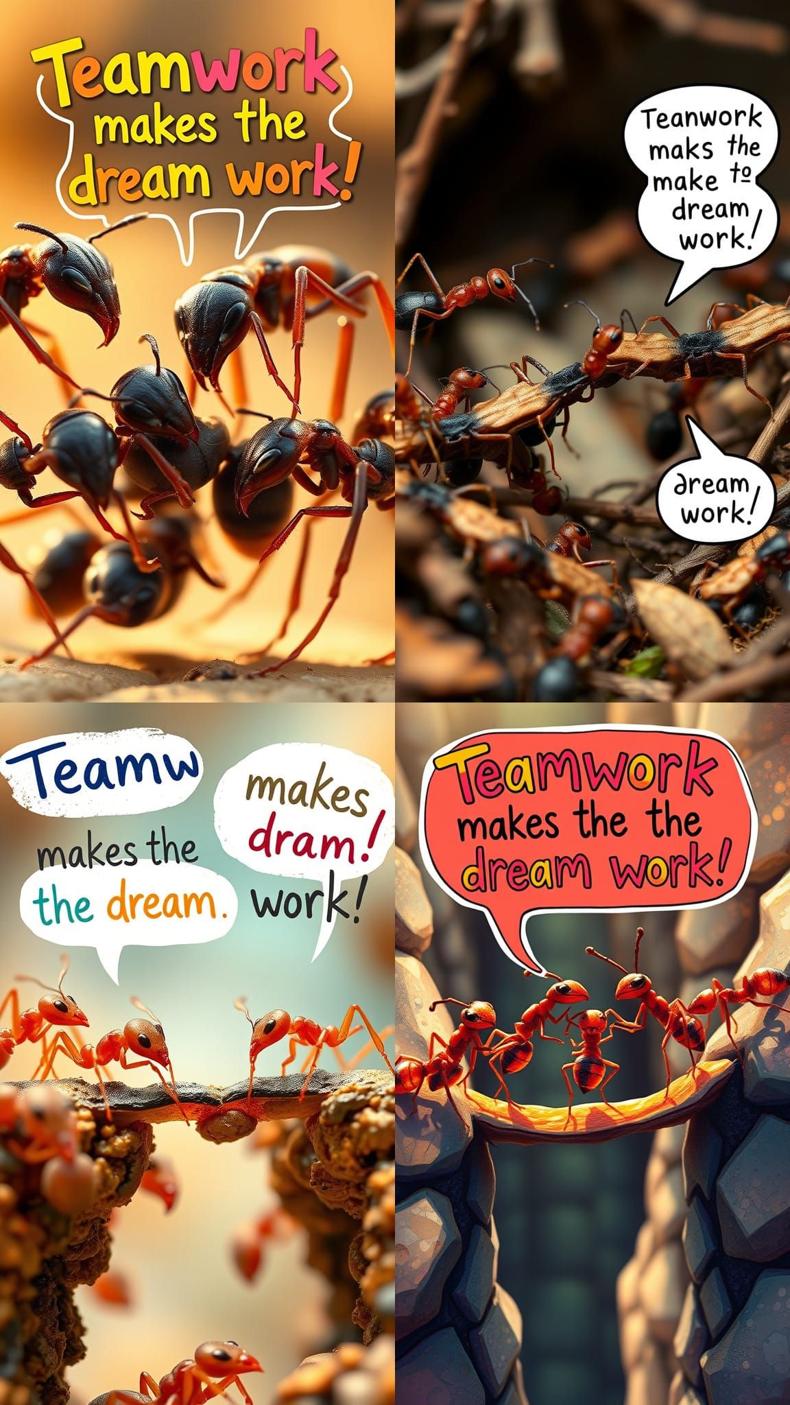 Ants Form a Bridge: Teamwork in Action