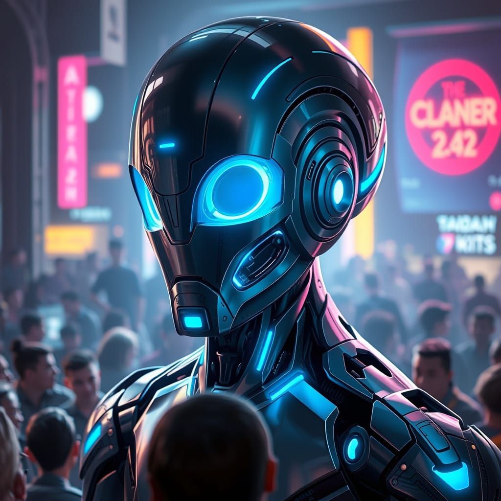 Futuristic Robot Thrills Crowds with Sleek Metallic Design