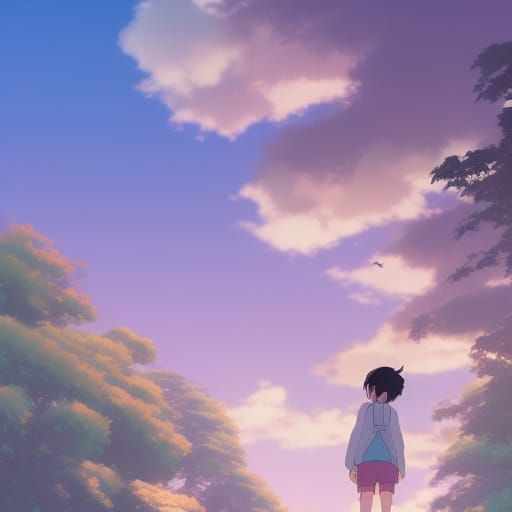 Anime Key Visual in Studio Ghibli Style