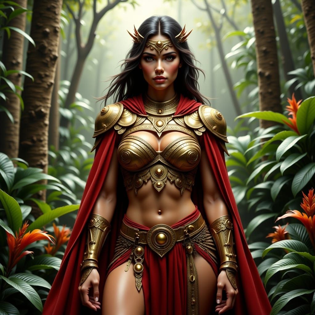 Amazonian Goddess Empowered by Tropical Majesty