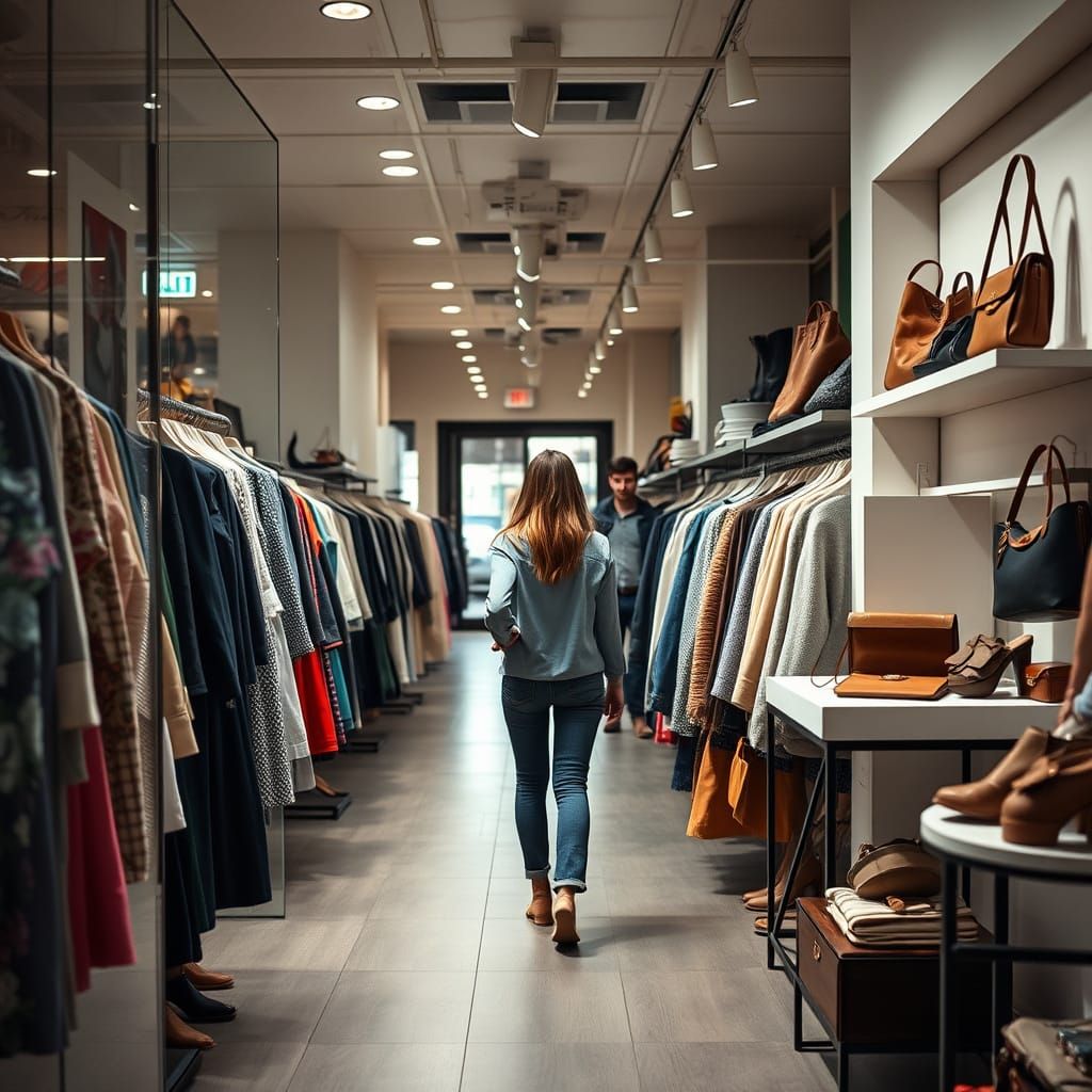 Cozy Thrift Store Interior with Natural Light and Modern Sty...