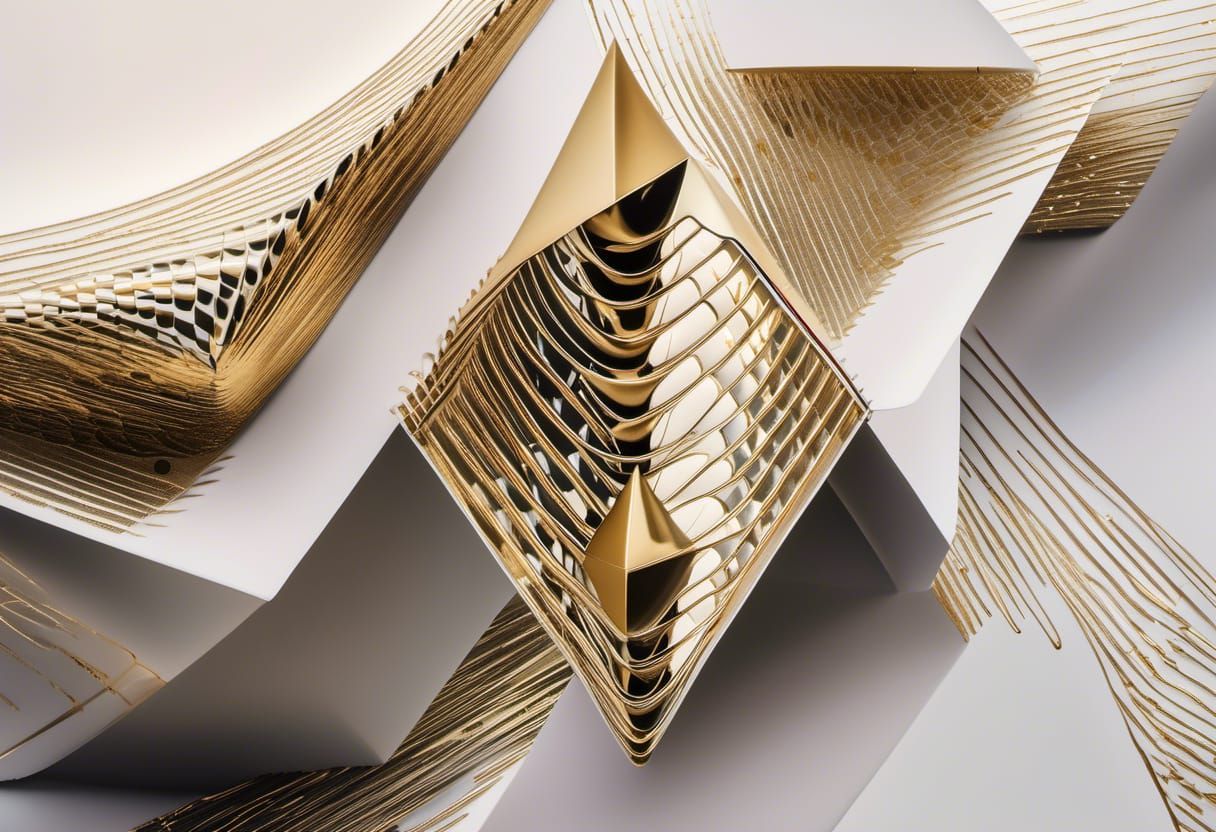 Golden Abstract Cycles in Bizarre Matte Painting Style