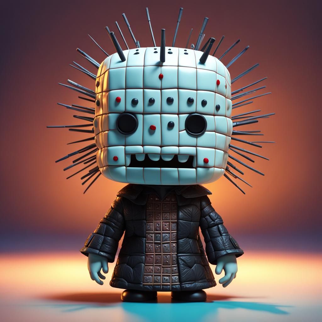 Cute Cartoon Pinhead in 3D Digital Art Style