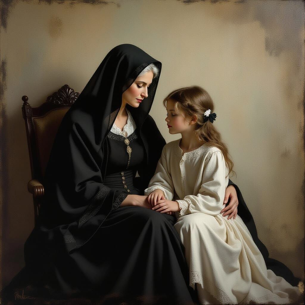 Neo-Romantic Portrait of Care and Vulnerability