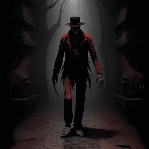 Nightmarish Freddy Krueger in Horror Style