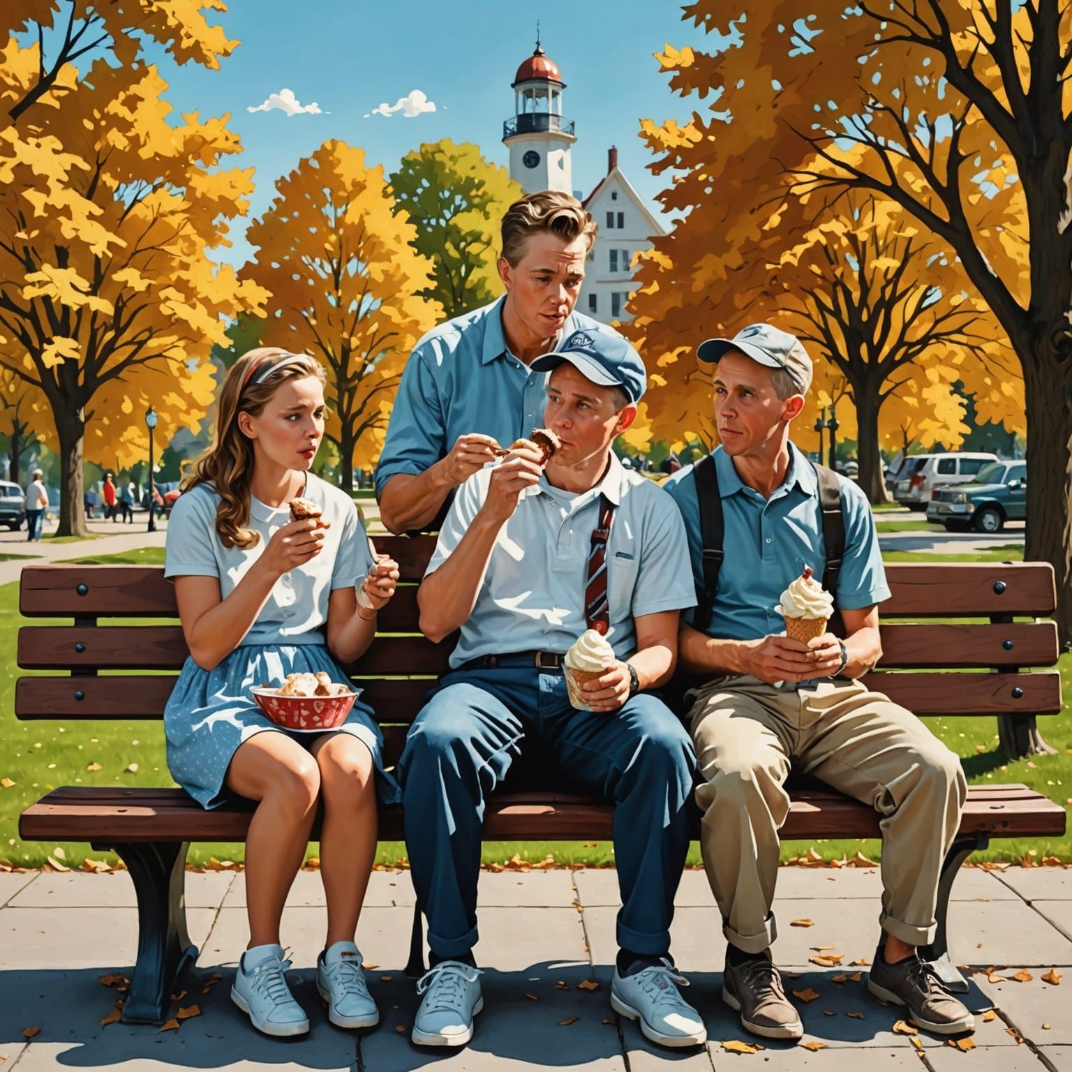 Family Ice Cream Moment in Rockwell Style