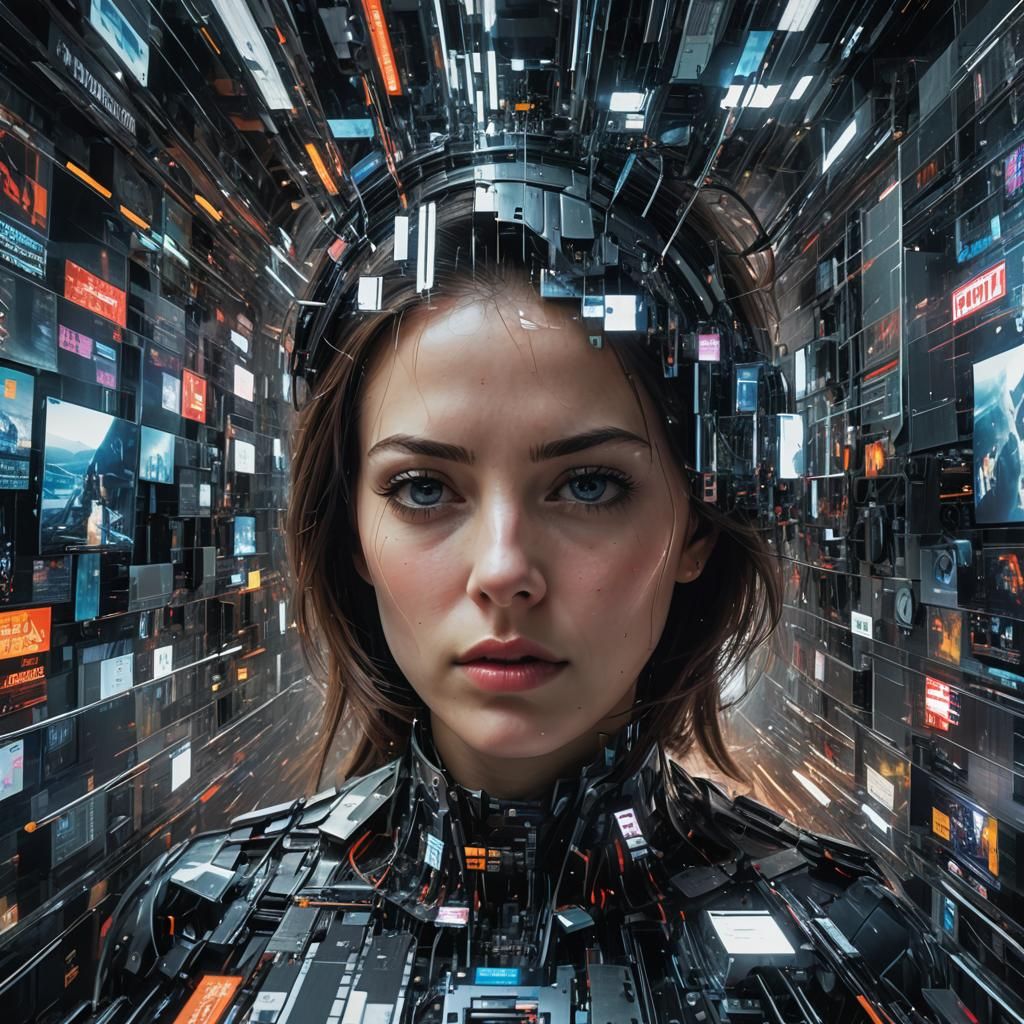 Glitching Teleport Screen in Hyperrealistic Pixel Art