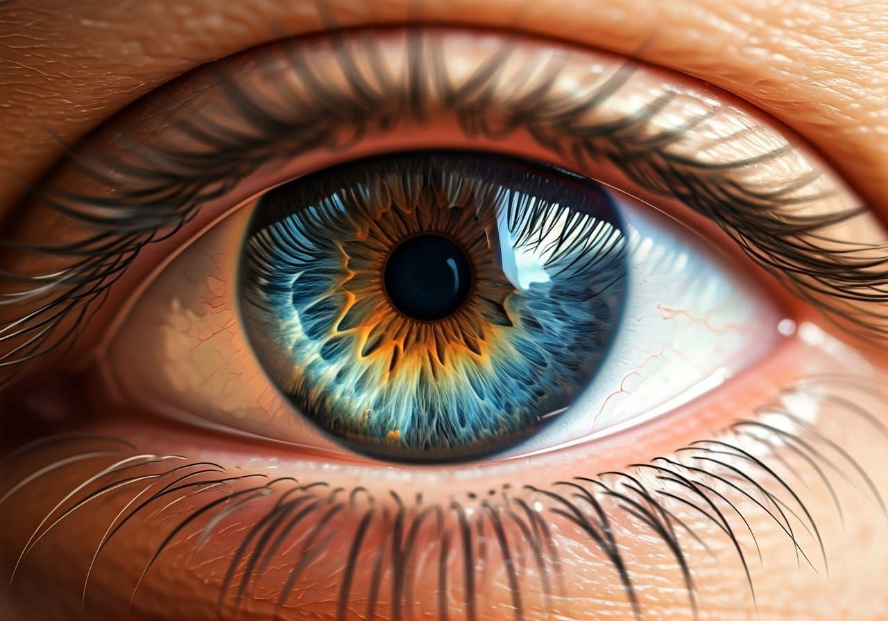 Captivating Blue Eye Close-up: A Hyperrealistic Portrait