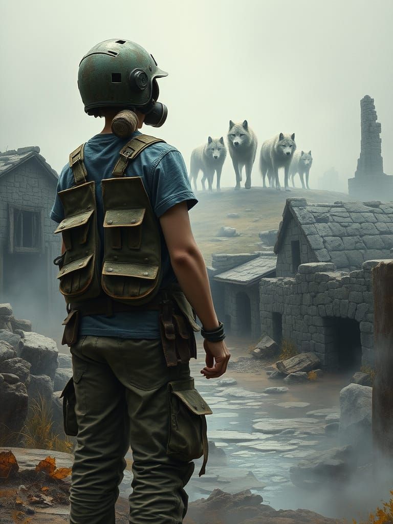 Teenager Faces Giant Wolves in Haunting Post-Apocalyptic Lan...